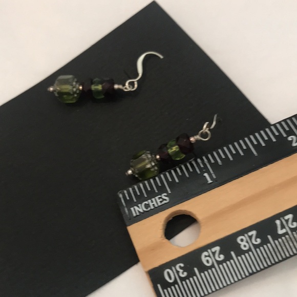 Artisan fire polish glass sterling earrings - Picture 5 of 5